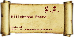 Hillebrand Petra névjegykártya